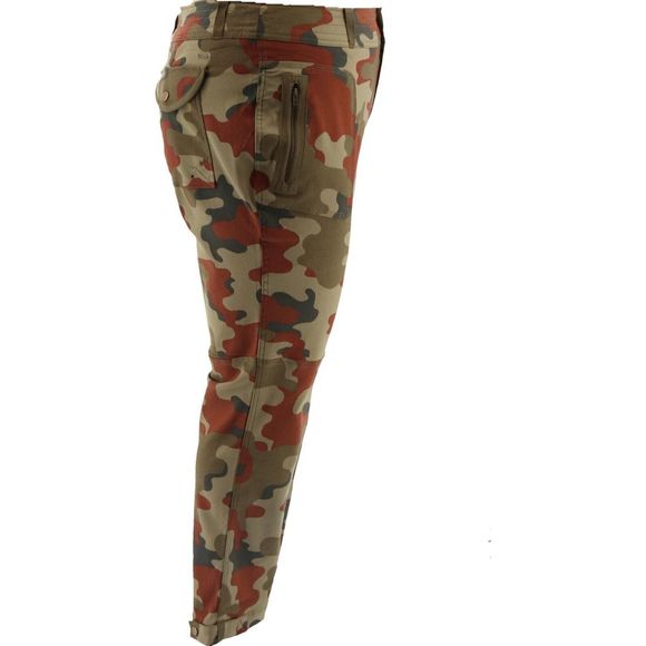 GILI Stretch Camo Printed Cargo Pants Olive A382116B - Picture 7 of 9